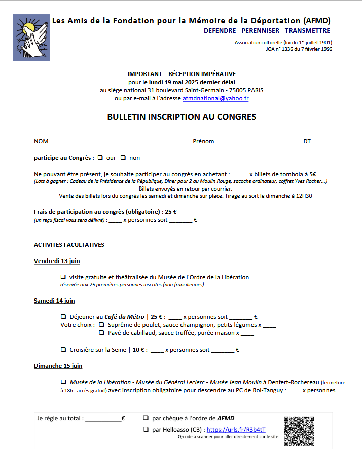 bulletin inscription